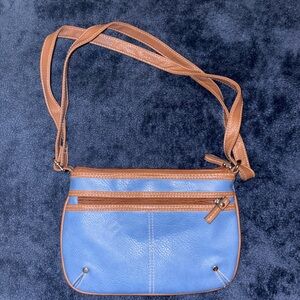 Croft & Barrow Blue and Tan Crossbody Bag
